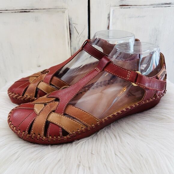 Pikolinos Puerto Vallarta Closed Toe Strappy Sandals Earthy Leather EU39 US8 - Picture 1 of 8